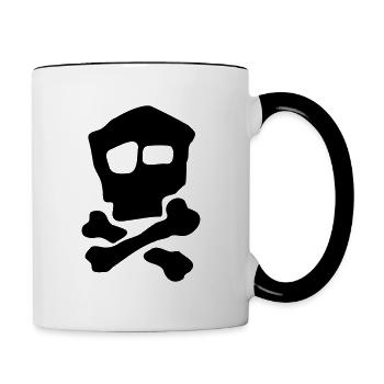 Totenkopf - Tasse zweifarbig - Weiß/Schwarz - Rechts