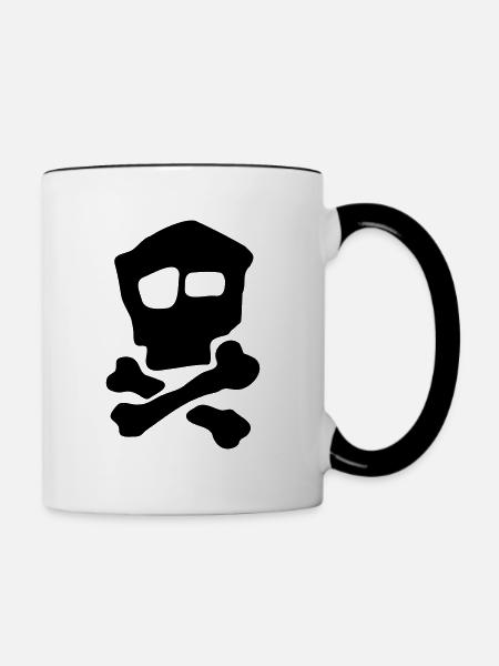 Totenkopf - Tasse zweifarbig - Weiß/Schwarz
