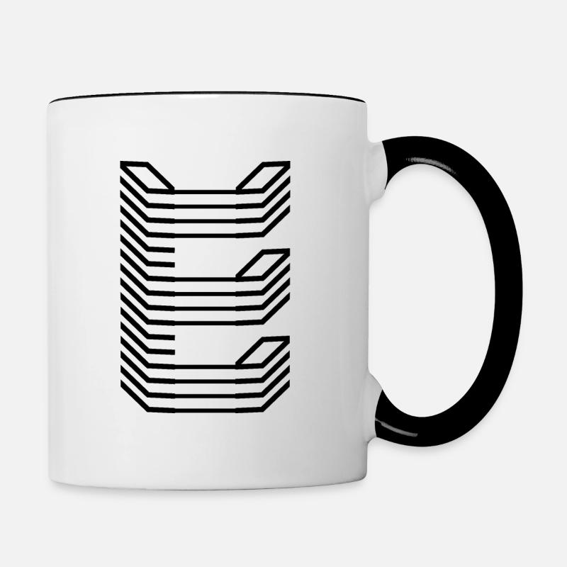 Unique Letter E Logo Design « Noir » - Mug contrasté - blanc/noir
