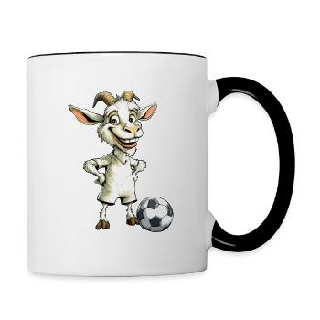 Football de chèvre - Mug contrasté - blanc/noir - Droite