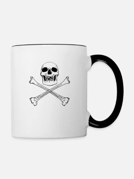 PIRATENFLAGGE - Tasse zweifarbig - Weiß/Schwarz