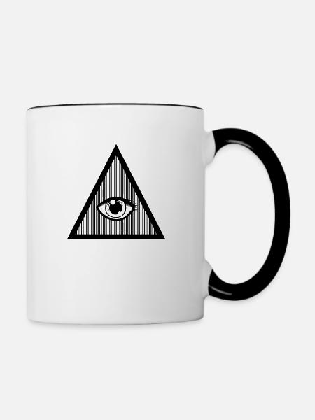 Auge der Vorsehung - Tasse zweifarbig - Weiß/Schwarz
