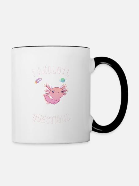 I axolotl Fragen - Süße Axolotl - Tasse zweifarbig - Weiß/Schwarz