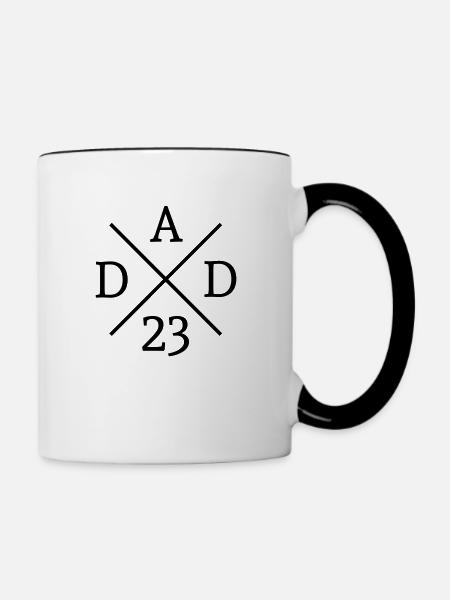 Dad 23 Kreuz - Farbwechsel - Tasse zweifarbig - Weiß/Schwarz