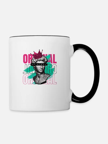 Dude Skulptur - Tasse zweifarbig - Weiß/Schwarz