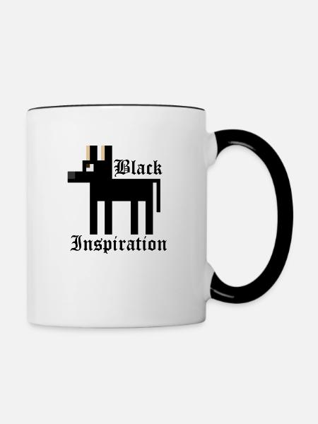 Schwarzer Schäferhund - Tasse zweifarbig - Weiß/Schwarz