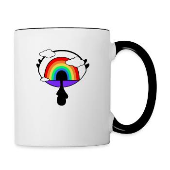 Regenbogenauge - Tasse zweifarbig - Weiß/Schwarz - Rechts