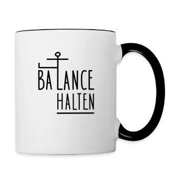 Balance halten - Tasse zweifarbig - Weiß/Schwarz - Rechts