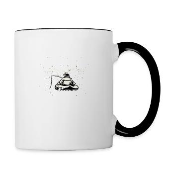 Carpfishing-lustiger Spruch - Tasse zweifarbig - Weiß/Schwarz - Rechts