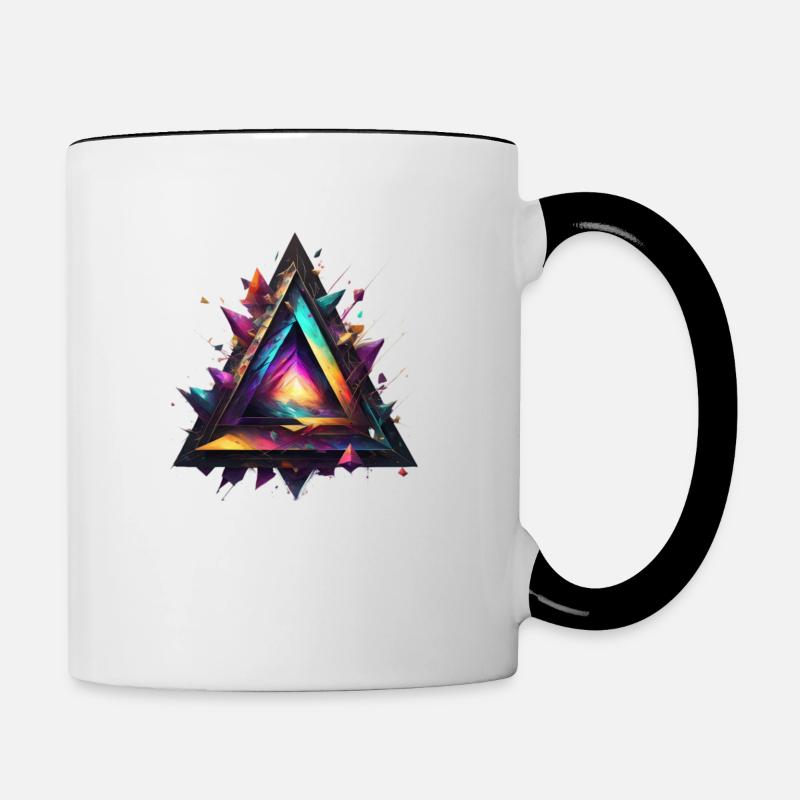 Triangle Abstract - Contrasting Mug - white/black