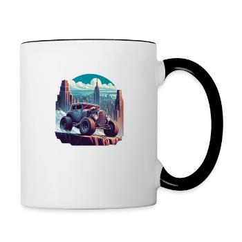 Vintage American and Sports Car - Contrasting Mug - white/black - Right