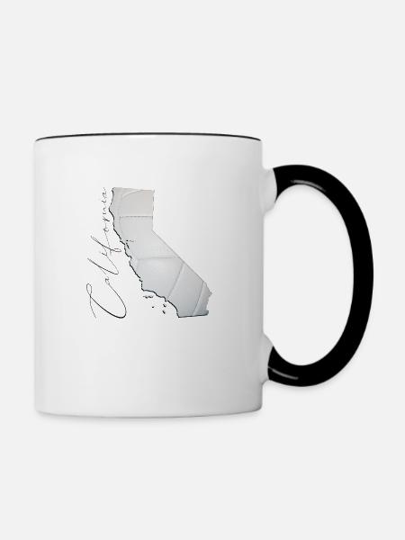 California (USA) | real volleyball | Map S - Contrasting Mug - white/black