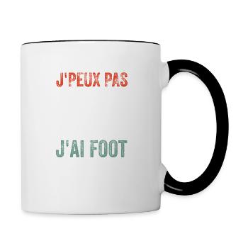 Je Peux Pas J'a foot - Mug contrasté - blanc/noir - Droite