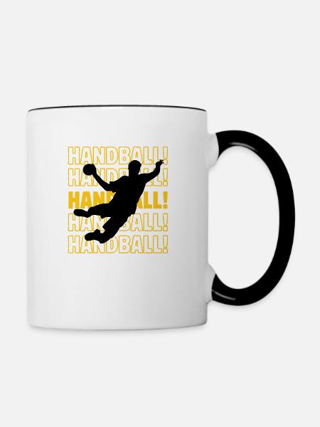 Handball Handball Handball - Tasse zweifarbig - Weiß/Schwarz