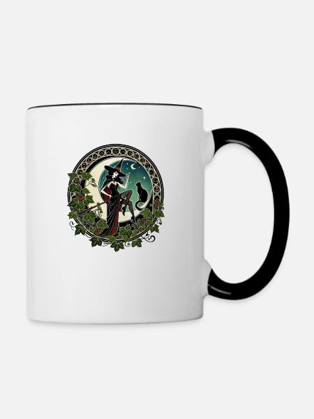 Hexen-Pinup - Tasse zweifarbig - Weiß/Schwarz