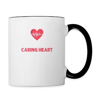 Helping Hands Caring Heart Caregiver Carer Caregiv - Contrasting Mug - white/black - Right