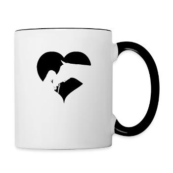 Heart black horses - Contrasting Mug - white/black - Right