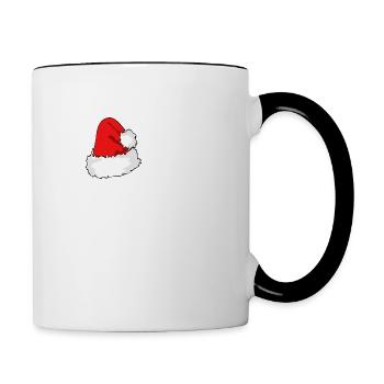 Ho Hoch 3 Weihnachten Christmas Weihnachtsmütze - Tasse zweifarbig - Weiß/Schwarz - Rechts