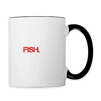 Poisson motif pêcheur pêcheur - Mug contrasté - blanc/noir - Droite