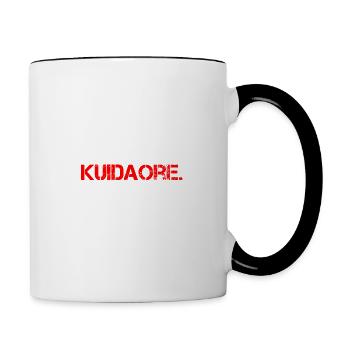 Kuidaore Essen teuer lustiger Spruch Japan - Tasse zweifarbig - Weiß/Schwarz - Rechts