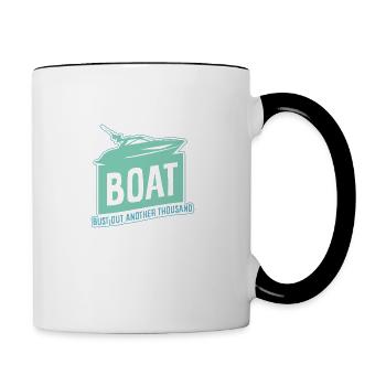 Sportboot Yacht Motorboot Segelboot Geschenk - Tasse zweifarbig - Weiß/Schwarz - Rechts
