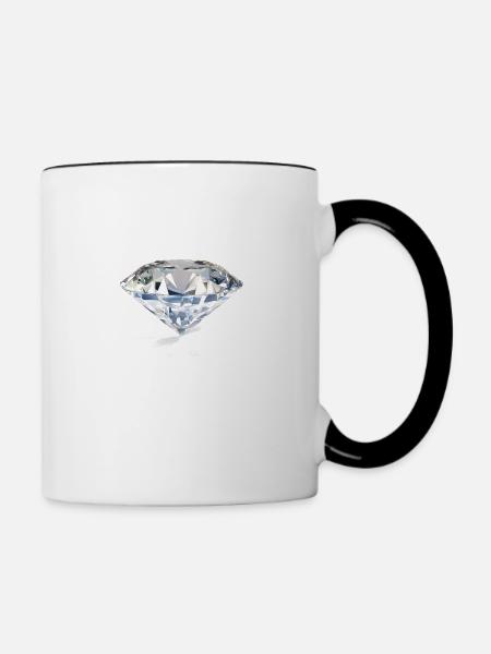 diamant - Tasse zweifarbig - Weiß/Schwarz