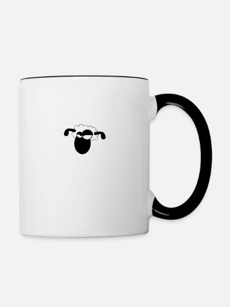 Schaf - Tasse zweifarbig - Weiß/Schwarz