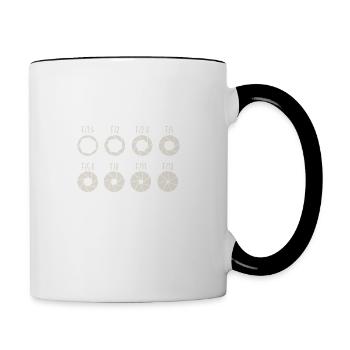 Blende Blendeneinstellung Spiegelreflex Geschenk - Tasse zweifarbig - Weiß/Schwarz - Rechts