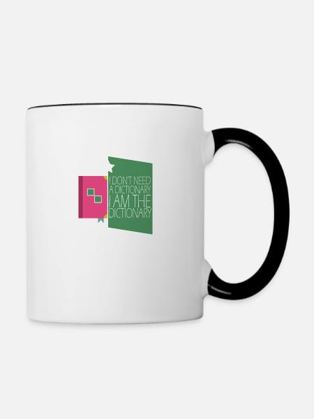 Woerterbuch Lexikon Geschenkidee - Tasse zweifarbig - Weiß/Schwarz