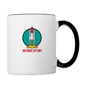 Space Space Shuttle Have lift off ladies mens - Contrasting Mug - white/black - Right