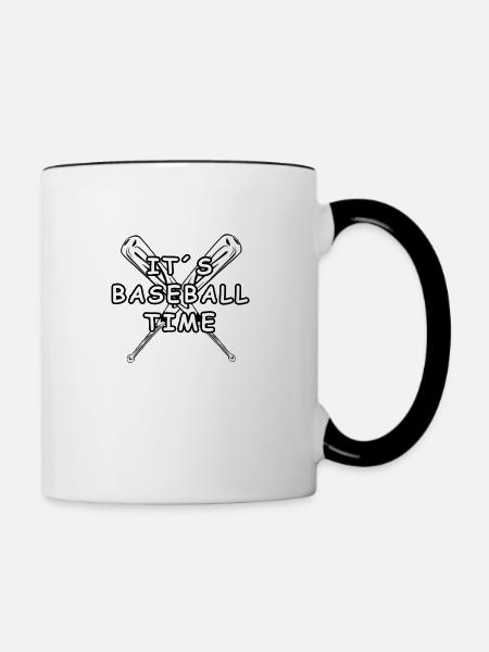Baseball - Tasse zweifarbig - Weiß/Schwarz