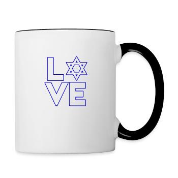 Hanoukka juive avec l’étoile de David - Love - Mug contrasté - blanc/noir - Droite