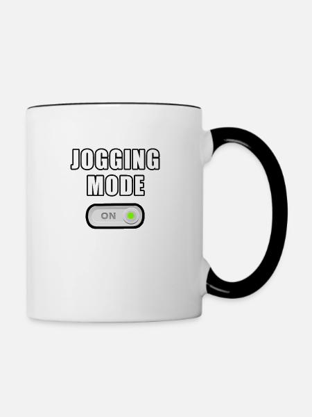 Joggen - Tasse zweifarbig - Weiß/Schwarz