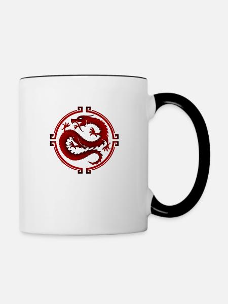 chinesisch - Tasse zweifarbig - Weiß/Schwarz