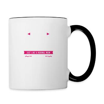 Je suis un rugby à XV comme une maman normale sauf beaucoup - Mug contrasté - blanc/noir - Droite