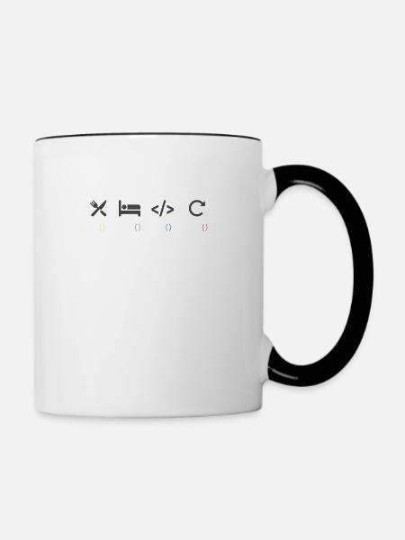 Codierung - Tasse zweifarbig - Weiß/Schwarz