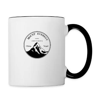 Mount Everest Mountain (black) - Contrasting Mug - white/black - Right