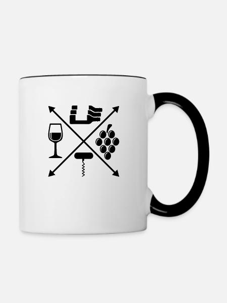 Wein - Tasse zweifarbig - Weiß/Schwarz