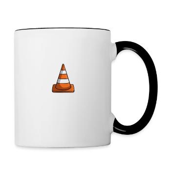 Kegel-Illustration - Tasse zweifarbig - Weiß/Schwarz - Rechts