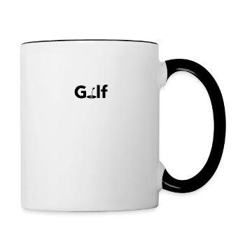 Golf |Golfer Golferin - Tasse zweifarbig - Weiß/Schwarz - Rechts