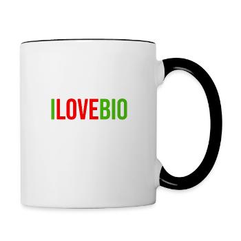 j'adore le bio - Mug contrasté - blanc/noir - Droite