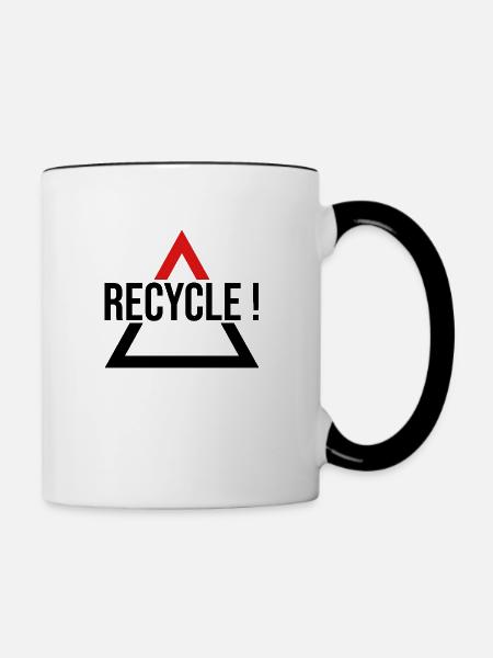 - Recyceln! - Tasse zweifarbig - Weiß/Schwarz