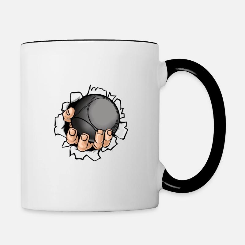 Boule Hand mit Kugel - Tasse zweifarbig - Weiß/Schwarz