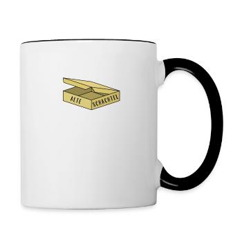 Alles Gute zum Geburtstag alte Schachtel | lustig - Tasse zweifarbig - Weiß/Schwarz - Rechts
