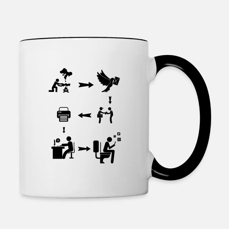 Evolution des médias sociaux Communication - Mug contrasté - blanc/noir