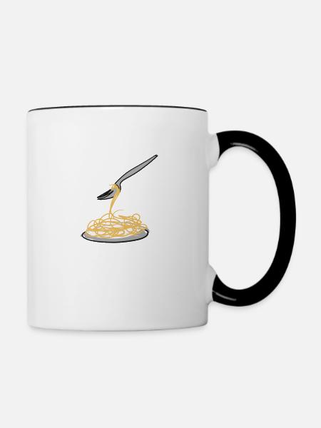 spaghetti symbol - Tasse zweifarbig - Weiß/Schwarz