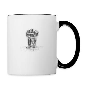 Müll eimer - Tasse zweifarbig - Weiß/Schwarz - Rechts