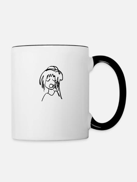 Müde schlafen - Tasse zweifarbig - Weiß/Schwarz