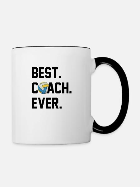 BESTER TRAINER VOLLEYBALL - Tasse zweifarbig - Weiß/Schwarz