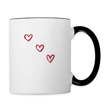 Original Liebes Motiv Partnerlook Pärchen - Tasse zweifarbig - Weiß/Schwarz - Rechts